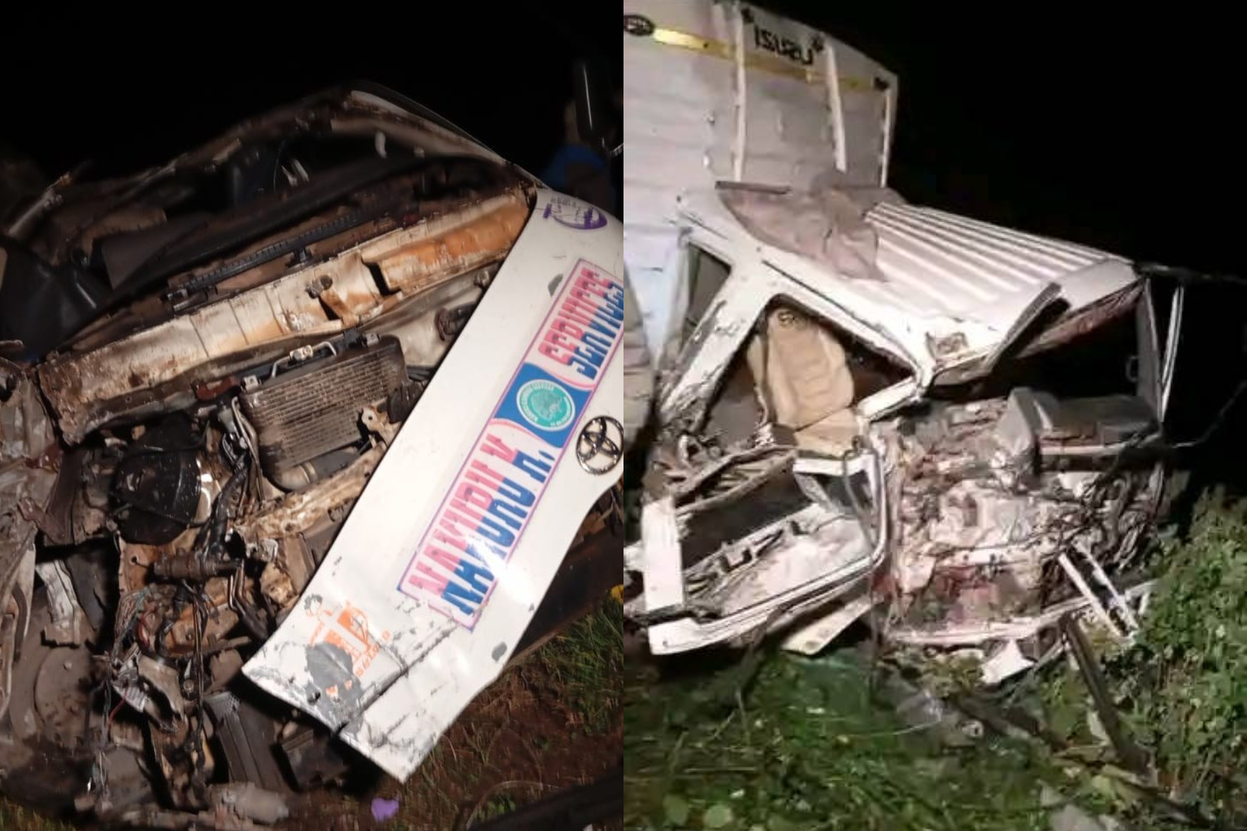 Photocollage of a nasty road accident in Molo.